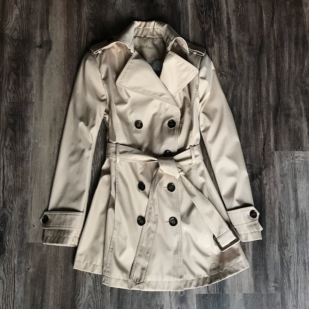 Calvin Klein Classic Tan Trench Coat